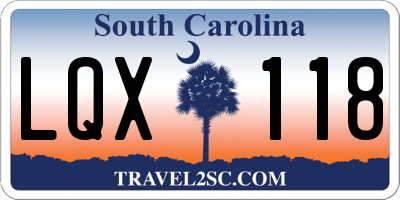 SC license plate LQX118