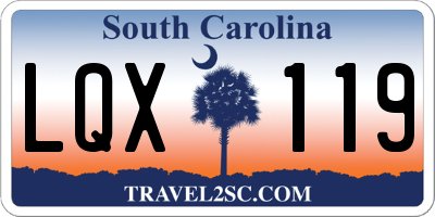 SC license plate LQX119
