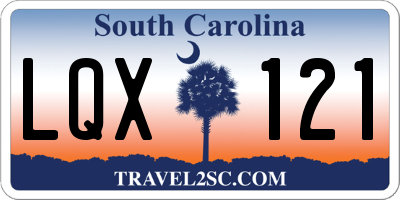 SC license plate LQX121