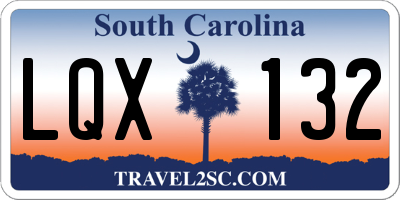 SC license plate LQX132
