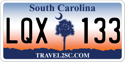 SC license plate LQX133