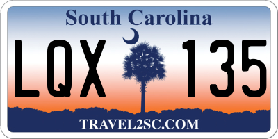 SC license plate LQX135