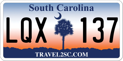 SC license plate LQX137