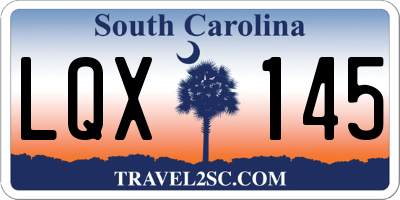 SC license plate LQX145