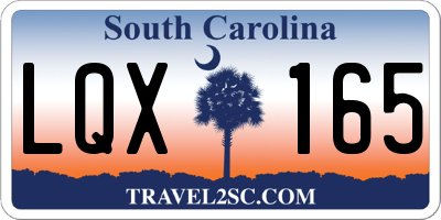 SC license plate LQX165