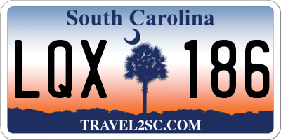 SC license plate LQX186