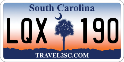 SC license plate LQX190