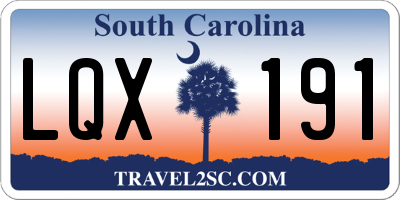 SC license plate LQX191