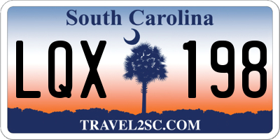 SC license plate LQX198