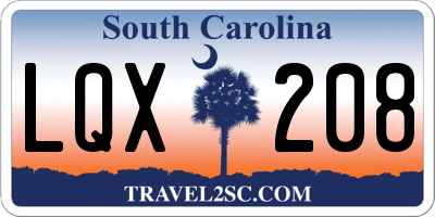 SC license plate LQX208
