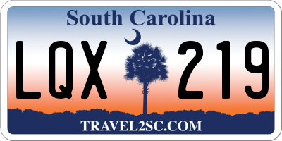 SC license plate LQX219