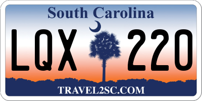 SC license plate LQX220