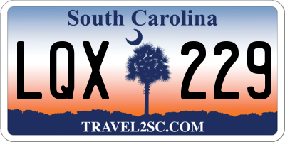 SC license plate LQX229