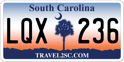 SC license plate LQX236