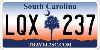 SC license plate LQX237