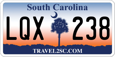 SC license plate LQX238