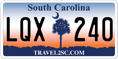 SC license plate LQX240