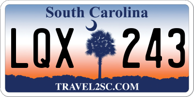 SC license plate LQX243