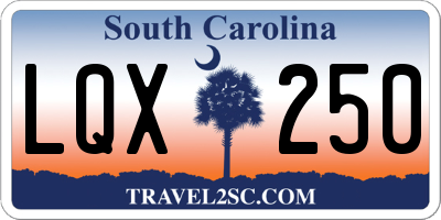 SC license plate LQX250