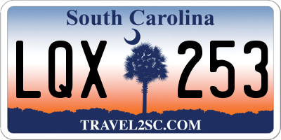 SC license plate LQX253