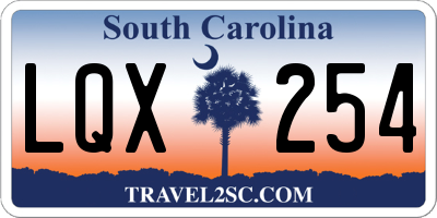 SC license plate LQX254