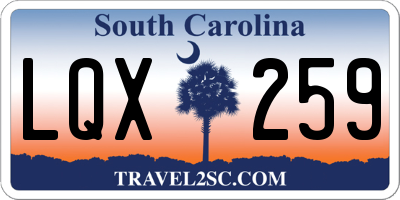 SC license plate LQX259