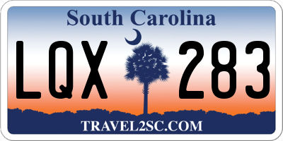 SC license plate LQX283