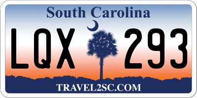 SC license plate LQX293