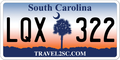 SC license plate LQX322
