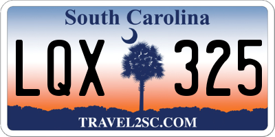 SC license plate LQX325