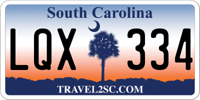 SC license plate LQX334