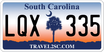 SC license plate LQX335