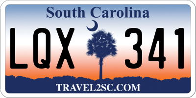 SC license plate LQX341