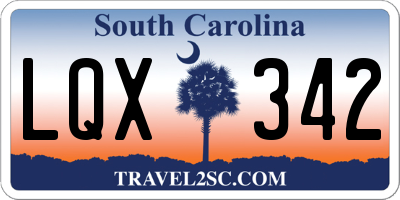 SC license plate LQX342