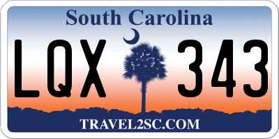 SC license plate LQX343