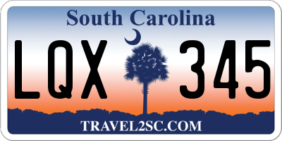 SC license plate LQX345
