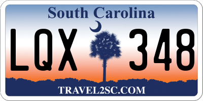 SC license plate LQX348