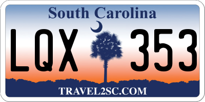 SC license plate LQX353