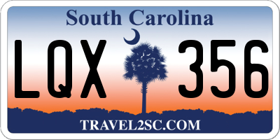 SC license plate LQX356