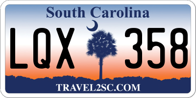 SC license plate LQX358