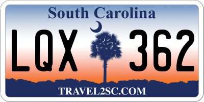 SC license plate LQX362