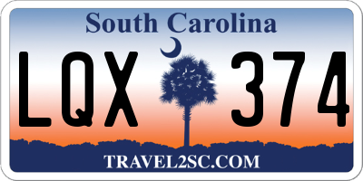 SC license plate LQX374