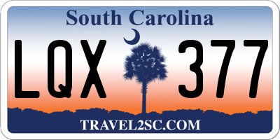 SC license plate LQX377