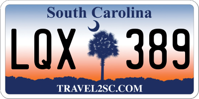 SC license plate LQX389