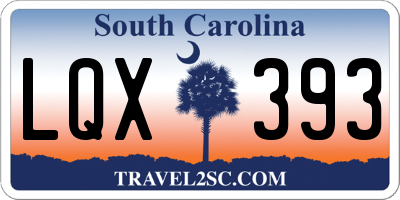 SC license plate LQX393