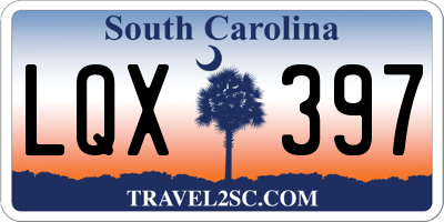 SC license plate LQX397