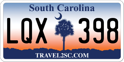 SC license plate LQX398