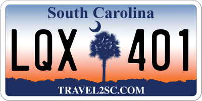 SC license plate LQX401
