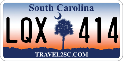SC license plate LQX414