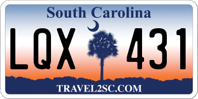 SC license plate LQX431